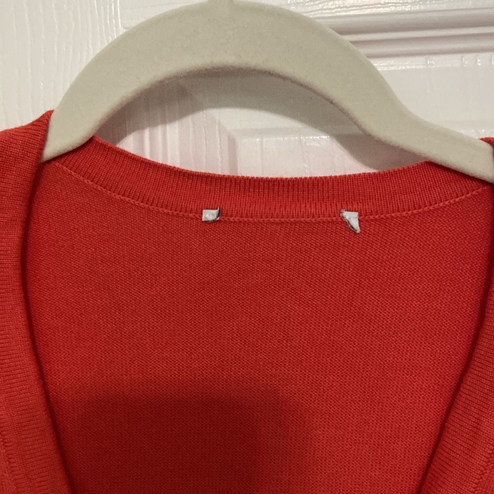 2 Isaac Mizrahi Sweaters - Coral Peplum, Coral Tie Dye Shrug Cardigan - Picture 3 of 16